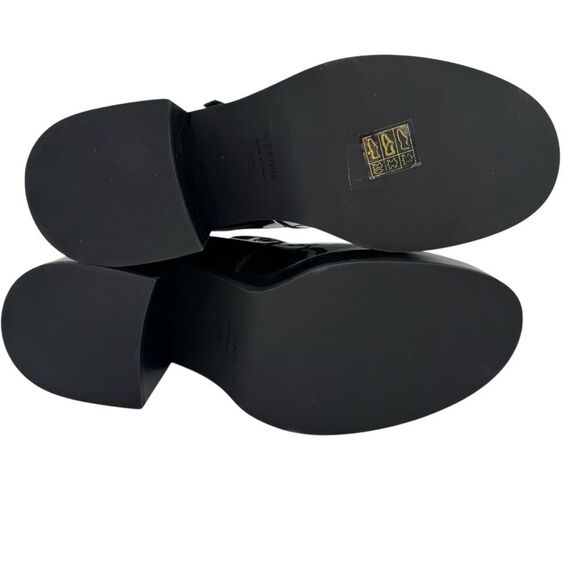 NEW Celine Tess Babies Perforated Triomphe Black Patent Platform Heels Size 7.5 - Picture 10 of 16